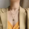 Anhänger Halsketten Mode Multilayer Gold Color Queen für Frauen Perlen Perlen Ketten Halskette Design Schmuckhalsskollares Collier Collier