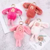 Keychains Fashion Cartoon Leuke pluche pop Key Chain Rabbit Ear Toy Cartoon Doll Charm Key Chain Girl Fun Cute School Bag Key Chain Pendant T220909