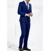 Мужские костюмы Blazers Royal Blue Business Men Suits Slim Fit 2 Piece Jacket с брюк