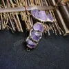 Naturel Gem Pierre Pendentif Charms Antique Cuivre Irrégulier Minerai Grappe Améthystes Violet Cristal Suspension Pendule Femmes Bijoux Reiki