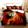 Tiger series Ensembles de literie 3D Ensemble de housse de couette en polyester pour adultes et enfants Housse de couette super douce de style européen et américain avec taie d'oreiller