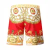 Shorts Masculino Dourado Luxo Estampado Praia Mens Calças de Designer Tamanho Grande 2022 Verão Roupas Incomuns Produtos Soltos Vestido de Festa Barroco