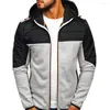 Jackets masculinos 2022 Men Jacket Autumn Winter Casated Hooded Manga longa com zíper de retalhos de retalhos