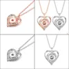 Pendentif Colliers Snap Bouton Bijoux Strass Sier Rose Or Coeur Forme Pendentif Fit 18mm Boutons Boutons Collier Pour Femmes Hommes Noo Dh7Wl