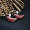 Collane in pietra naturale curativa per donna Moon Star Crescent Pendulum Rock Raw Red Jaspers Quartz Collana con ciondolo fortunato