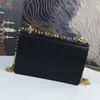 Bolso bandolera para mujer, bolso cruzado de alta calidad, bolso de hombro de cuero genuino, cartera con cadena chapada en oro con solapa, calidad 2022