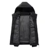 Herren Daunenparkas Winter Warme Herren Daunenjacke Mantel Lässiger Parka mit dicker Kapuze Solide weiße Entendaunenjacken Herrenhut Abnehmbare Puffermäntel 220909