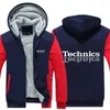 Men's Hoodies Men's 2022 Technics Men Dj 1200 Turntable Music Hoodie Sweatshirt Warm Thick Fleece Zipper Jackets Sportswear Outwear