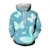 Men's Hoodies Jumeast 3D Printed Y2k Aesthetic Butterfly Graphic Fashion Trend Casual Pullover Hoodie Tops Streetwear Men Clothing