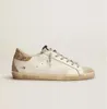 Baskets classiques de styliste, chaussures décontractées de marque Super Star à paillettes dorées blanches, chaussures sales, nouvelle version