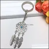 Anahtarlık Hediyesi Pembe Siyah Boncuklar Anahtarlık Dreamcatcher Tüy Rüzgar Çamları Rüya Catcher Anahtar Zincir Kadınlar Vintage Indian Style Ring Dr Dhcao