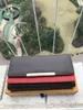 2022 Fashion red and pink fashion single zipper pocke men women leather wallet lady ladies long purse with orange box card bag