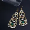 Boucles d'oreilles pendantes Sunspicems couleur or grande longue goutte algérienne boucle d'oreille marocaine pour femmes mariée bijoux de mariage lune gland cadeau de fête 2022