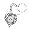 Nyckelringar Noosa Fashion Keychains Cross Flowers M￶nster Rhinestone Snap Key Chains Fit 18mm knappar Keyrings Drop Delivery 2021 Access DHPO0