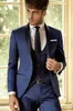 Męskie garnitury Blazers Darke Blue Men Suit Slim Fit 3 -Place Groom Shawl Lapel Tuxedo Custom Party Party Blazer Terno Masculino Costume Homme 220909