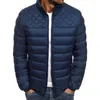 Men's Jackets Men Winter Warm Bomber Jacket Quilted Padded Down Windproof Stand Collar Puffer Bubble Ski Coat Slim Fit Outwear Parkas