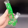 Mini 7.5 inch Glass Water Bong Hookahs with Luminous Green Octopus Female 14mm Oil Dab Rigs Shisha for Smoking