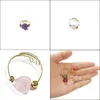 Band Rings Band Heart Rings Natural Stone Crystal Agate Healing Rose Quartz Ring for Women Drop Delivery 2021 Jewelry Lulubaby DHA74