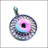 Pendentif Colliers Vintage Snap Button Bijoux Dazzle Couleur Placage Pendentif Fit 18Mm Snaps Boutons Collier Pour Femmes Hommes Noosa N132 D Dhiru