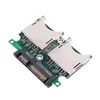 Computerkabels 2 Poort Dual SD SDHC MMC RAID naar SATA -adapteromzetter met behuizing voor elke capaciteitskaart Retailsale