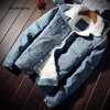 Mens jaquetas dimusi inverno masculino jaquetas de jeans de moda de moda lã de lã de jeans grossa jeans masculino casual slim Outwear windbreaker cowboy casacos 6xl 220909