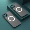 Magnet Wireless Charging Matte clear Cases For iPhone 15 14 13 12 11 Pro Max Mini XS XR 14 7 8 Plus Cover samsung s23 plus ULTRA
