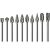 NOWOŚĆ 10PC 1/8 "Shank Tungsten Carbide Filling Rotary Tool Burr podwójne diamentowe cięcie obrotowe narzędzia Dremel Dremel