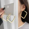 Pendientes colgantes hiperbólicos grandes huecos cuadrados gota clásico Simple rombo colgante para mujeres niñas oreja joyería regalo 2022 tendencia