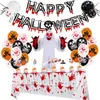 Décoration de fête Halloween ballon ensemble papier nid d'abeille 3D fantôme pour intérieur extérieur Graden fournitures de Bar de bureau à domicile