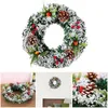 Decorative Flowers Christmas Wreath Artificial Pinecone Red Berry Garland Hanging Ornaments Front Door Wall Decorations Tree #t1g