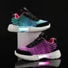 Boots UncleJerry Luminous Sneakers Fiber Optic Shoes for Women Men Boys Girls USB Rechargeable Christmas gift 220909