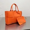 Tissé fourre-tout sac à provisions 2ps sac à main en cuir véritable grande capacité poche couleur unie qualité supérieure femmes mode sacs à bandoulière 2022 qual