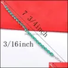 Tennis 6st/Lot Trendy Water Drop Green Quartz Gemstone Chain Armband Holiday Gift Jewerly 925 Sterling Sier Plated for Women Delive DHH0P