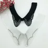 Noeuds papillon coréen femmes chemise colliers détachables dentelle creux blanc noir à la main faux col chemises pull filles faux