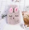 Sac d'eau chaude réutilisable pour l'hiver, motif de lapin, peluche douce, sacs chauffe-mains en PVC 1223107