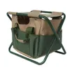 Mobili da campeggio Outdoor Multifunzionale Portatile da campeggio pieghevole Sgabello da pesca Borsa per attrezzi da giardino Tubo in ferro Oxford 600D portatile a doppio scopo 0909