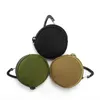 DHL100pcs Portamonete Uomo Oxford Plain Army Green Borsa a forma di auricolare a forma di cerchio con chiave