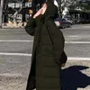 Women's Down 2022 Fashion Long Winter Jackets Women Solid Oversized Hooded Spliced Coat Thicken Cotton Padded Warm Casual Parkas Z341