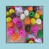 Party Decoration Party Decoration 8pcs/Lot 3cm Rattan Ball Diy Ornament Wicker Sepak Tak Christmas Wedding Birthday Hom Homeindustry Dhklh