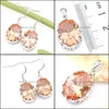 Earrings Necklace New Fashion 2 Pieces 1 Set Oval Champagne Morganite Gemstone Womens Jewelry Gift Excellent Charm Earrings Pendants Dhwfg