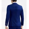 Erkekler Suits Blazers Kraliyet Blue Business Erkek Takaslar İnce Fit 2 Parçalı Ceket Pantolonlu Tepeli Yakın Sağdı Sağdı Smokin Düğün Erkek Moda Kostümü 220909