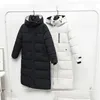 Dames Down Parkas Gevotte jas Vrouwen Winter Hapleed Zipper X-Long Ladies Casual Parka Zwart katoenen jas Solid Warm vrouwelijke bovenkleding 220909