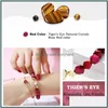 Charm Armband Natural Stone 2 i 1 Tigers Eye Gemstones "Love/Wealth Luck/Health/Protection Armband Smycken Set Drop Delivery 2021 Dheai