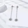 Pendientes colgantes delicados para mujer Pendientes largos de moissanita creativos de plata esterlina 925