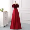 Velvet And Satin vening Formal Dresses 2023 Vintage Off Shoulder Beaded Dubai Arabic Plus Size Prom Dress Wear