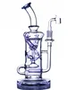 Munstycke Blue Recyler Hookah Water Pipes duschhuvud Percolator Heady Rigs Pyramid Spiral Design Glass Bongs med 14 mm Joint Dab Oil Bubbler