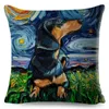 Poduszka oba brewostronne gwiaździste okładka psa dekoracje olejna Malarstwo olejne kreskówka zwierząt domowy na sofę domowe poduszki