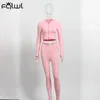 Kvinnors tvådelade byxor FQLWL Womens 2 Set Sweatsuits Pink Winter Tracksuit for Women Outfits Long Sleeve Top Suits Black Matching 220909