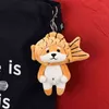 Keechhains Creative Small Shiba inu bambola portachia cronometro simpatico cartone animato peluche borse per studente a sospensione Coppia di festival Gift Keyring T220909