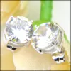 Смешание смеси Color 4pairs /Mot Classic Круглый пожарный мистик Topaz Циркониевые серьги Gems 925 Sier for Wedding Party Holiday Delive Dhj60